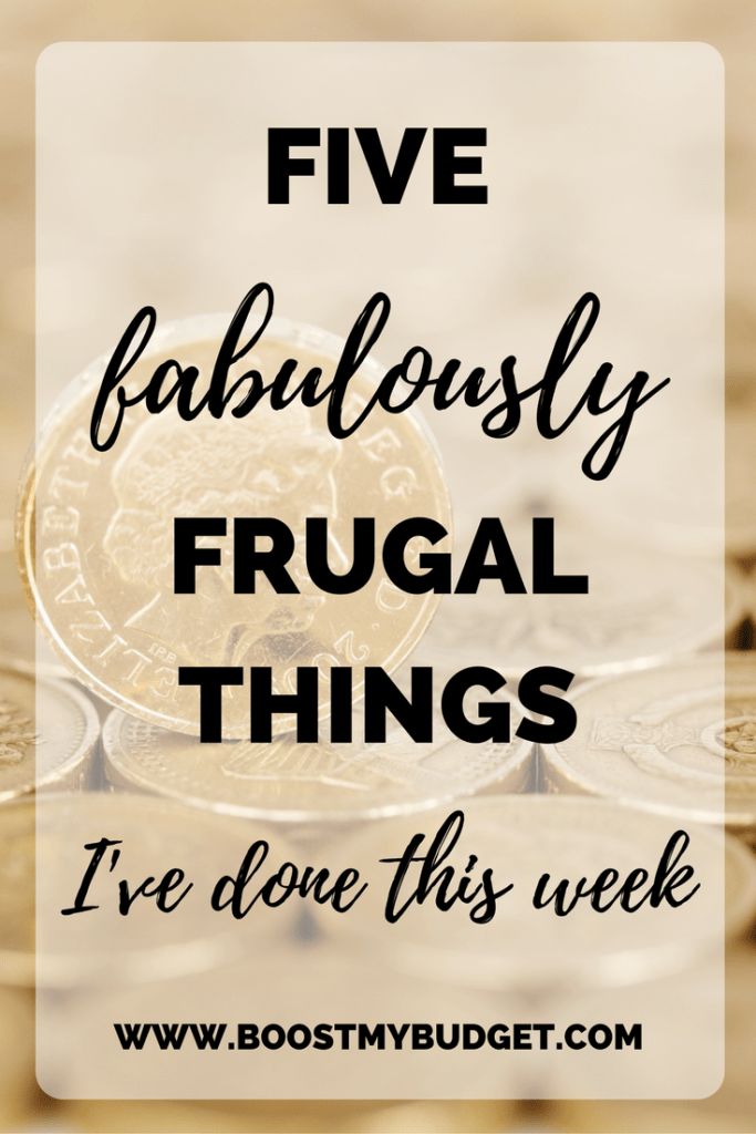 I'm taking part in the five fabulously frugal things challenge to blog about five ways I've saved money each week! Click through to get involved.