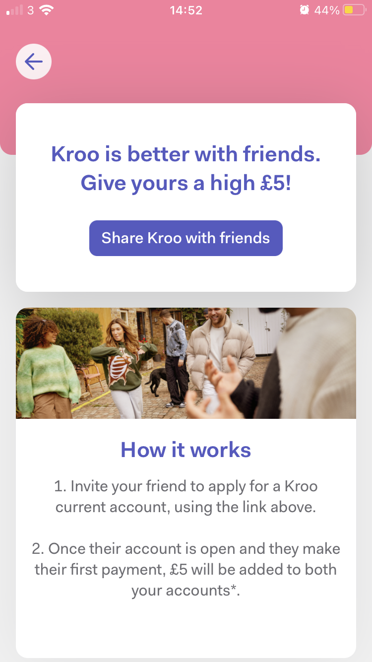 Kroo is a free money app for friends in the UK.