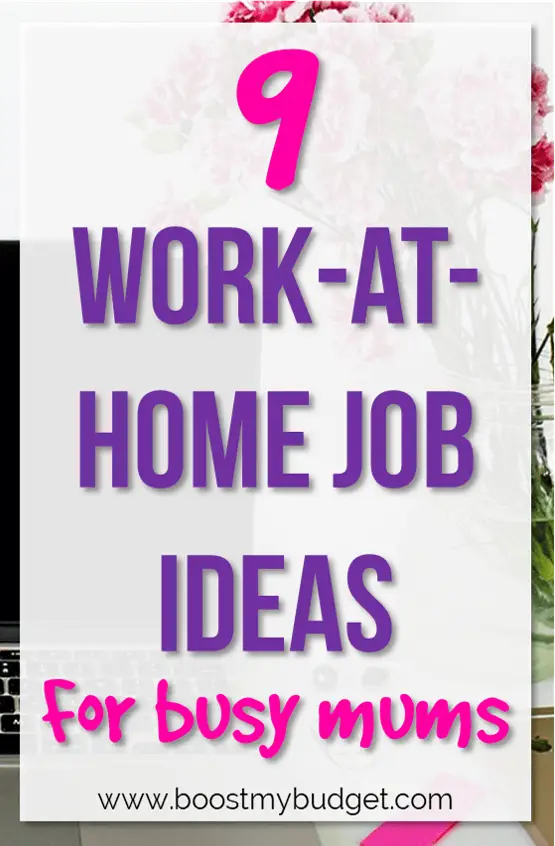 Fun work at home job ideas for moms to earn extra money while you stay at home with the kids! Just because you're a stay at home mom now doesn't mean you have to give up your career - carry on making money from home with these tips and ideas.