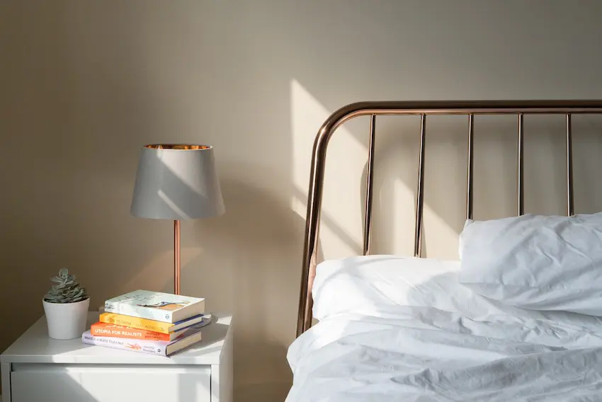 a bed, bedside table and lamp. make extra money renting out your spare room.