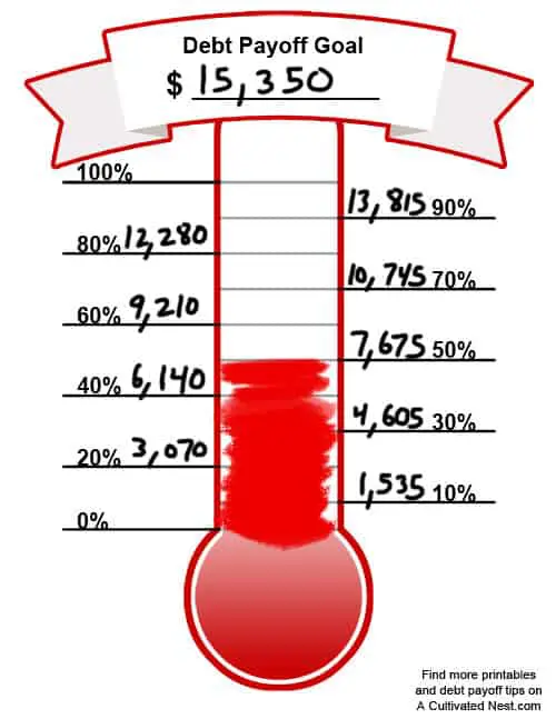 free budget printables - Debt Thermometer