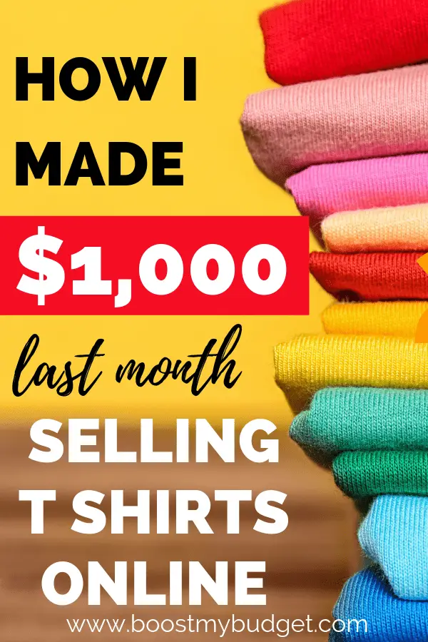 I made over $1000 in passive income last month by selling T shirts online. This is an easy side hustle idea that anyone can try! Click through for the exact tactics and resources I use to create my online home business!