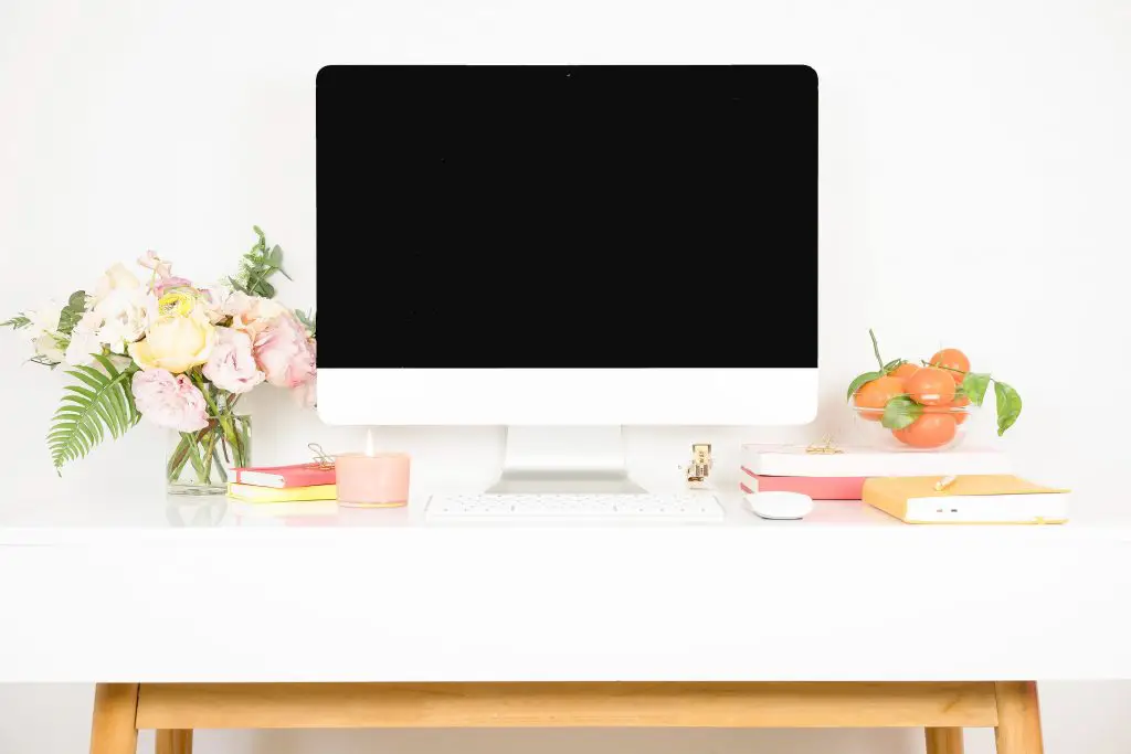 a home desk with computer