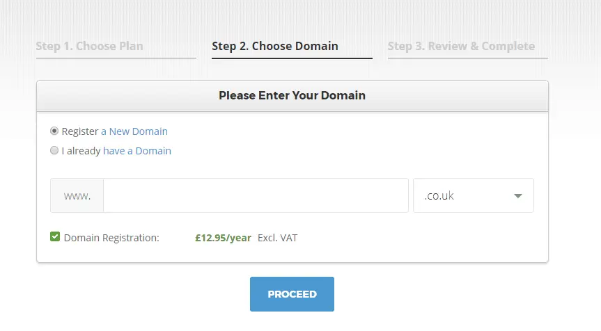 How to start a blog to make money: buy a domain name on Siteground 