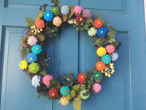 zinnia wreath